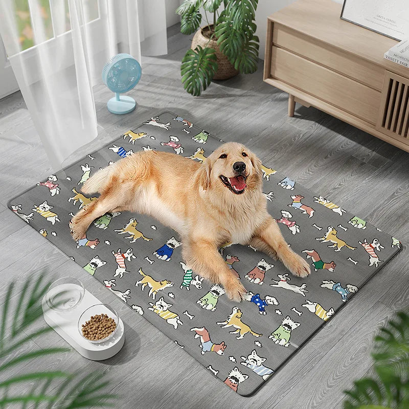 Summer Cooling Ice Silk Mat for Pet - Dog & Cat Nap Mat, Bite Resistant & Moisture - Proof Bed Mat Oasis Select Ash 50x70cm