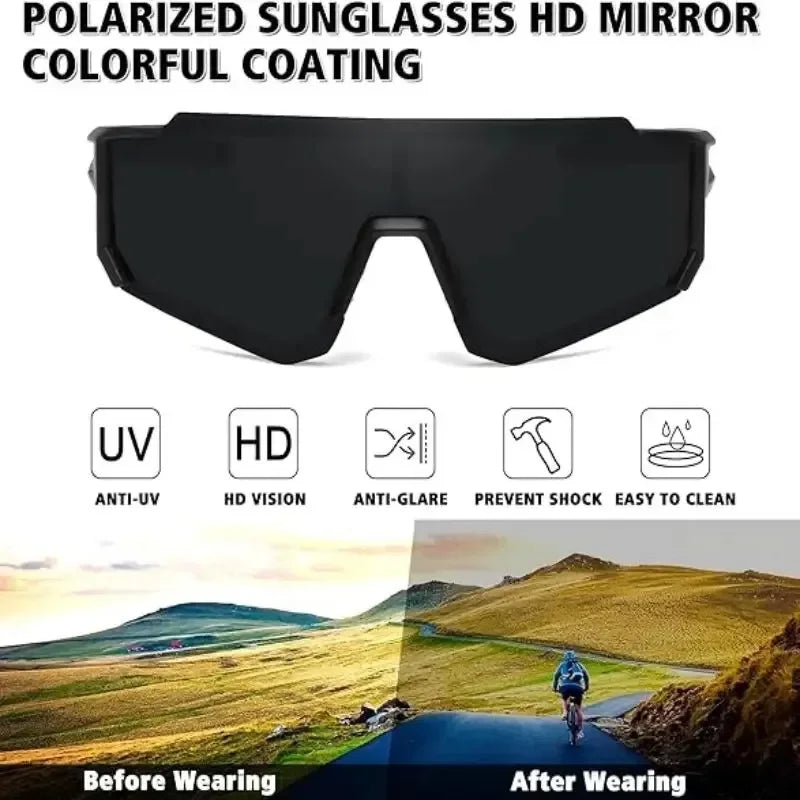 New Outdoor Riding Sunglasses One-piece Bicycle Windscreen European and American MEN'S Sports Sunglasses Oasis Select