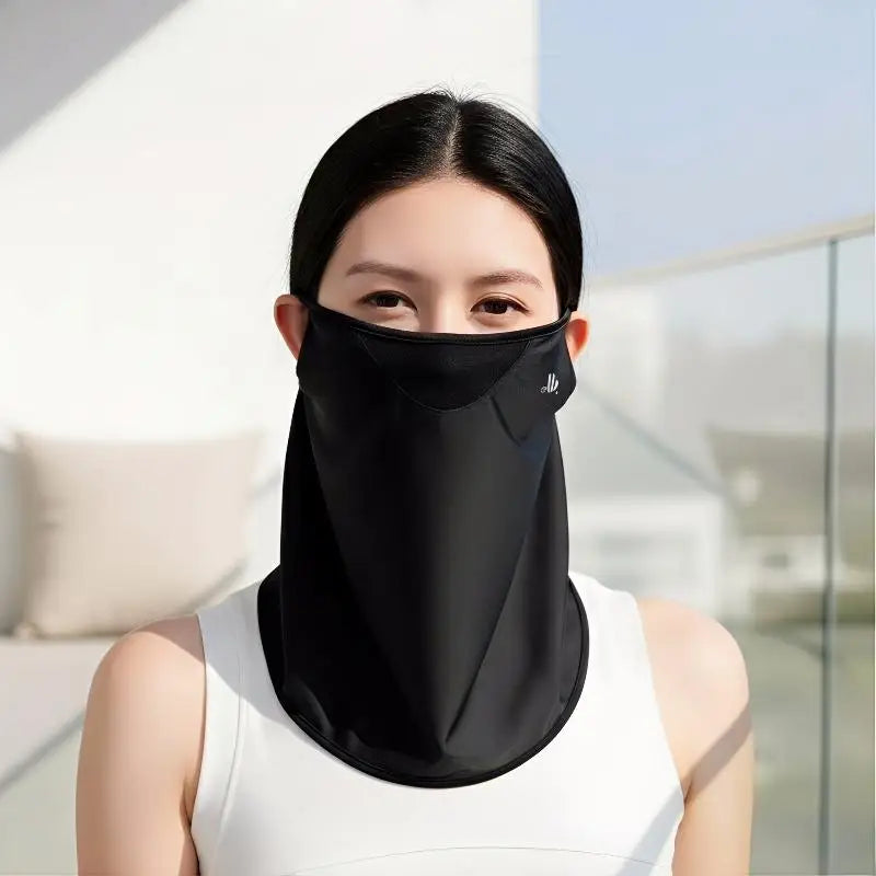 Ice Silk Women Face Mask UV Defense Elegant Neck Cover Lightweight Outdoor Sun Protection for Driving Oasis Select