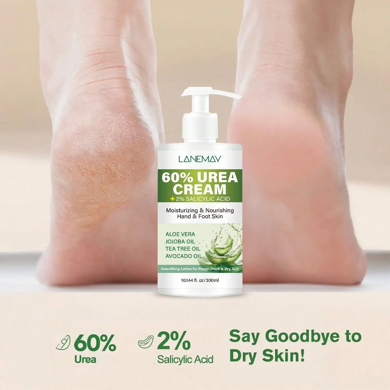 60% Urea Hand & Foot Cream – Deep Moisturizer 300ml