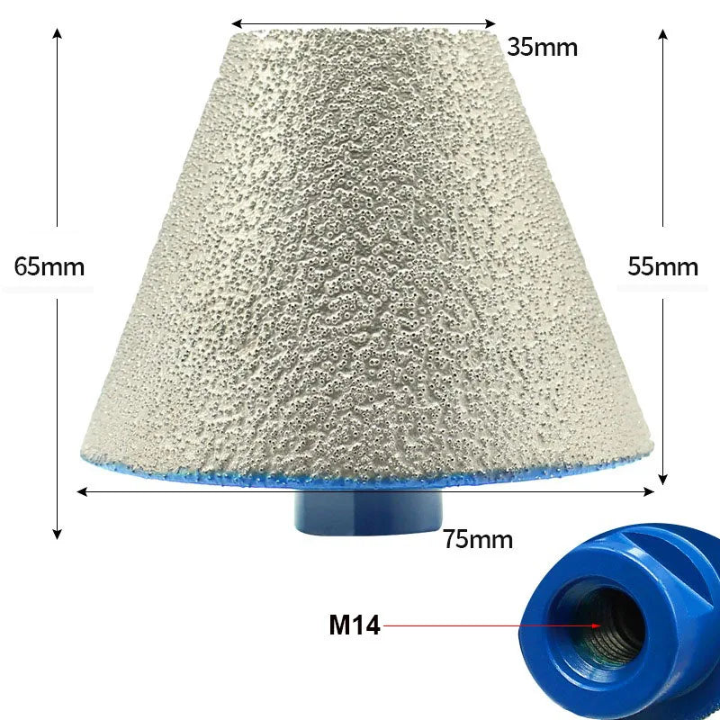 M14 Diamond Chamfer Bits Dia35-75mm Milling Tile Cutter Marble Concrete Hole Saw Masonry Drilling Crowns Construction Job Tools Oasis Select M14x35-75mm