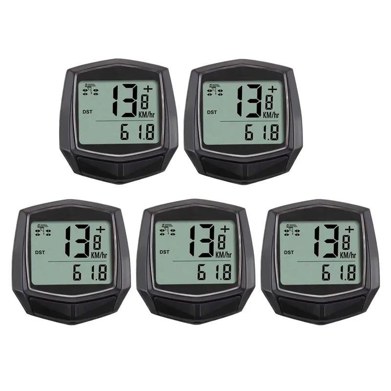 1-5pcs Bicycle Speedometer, Multifunctional Waterproof Stopwatch, MTB Odometer, Speedometer, Bicycle Accessories Oasis Select Black-5Pcs