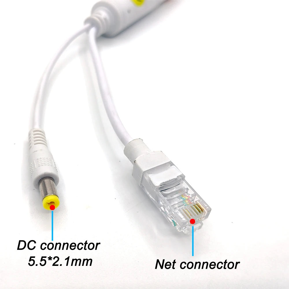 POE Spliter 48V to 12V IEEE802.3af/at Waterprrof Video And Power Adapter Cable Supply Module Injector for IP Camera Splitter Net Oasis Select