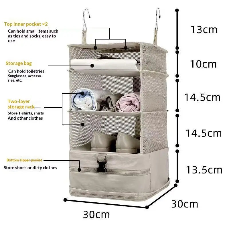 3-Tier Hanging Closet Organizer – Breathable Mesh & Zipper