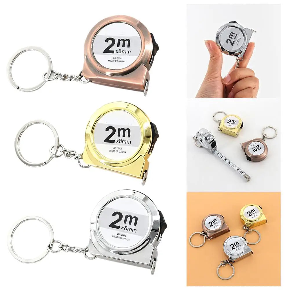 Snail Mini Tape Measure Keychain – 2M Dual-Scale Steel Ruler