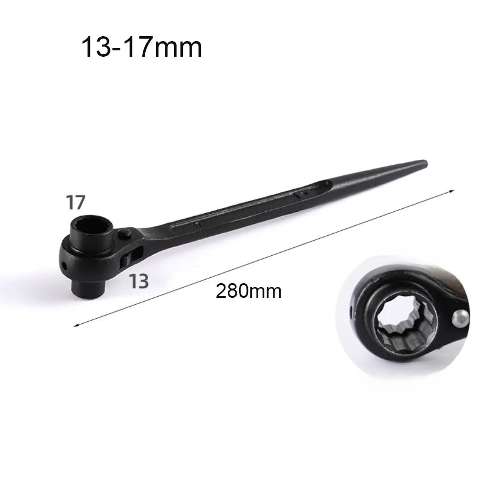 Portable Metal Ratchet Wrench Quick Release Bidirectional Wrench Double-Headed Pointed Tail Ratchet Spanner Hand Tool Kit Oasis Select 13-17mm