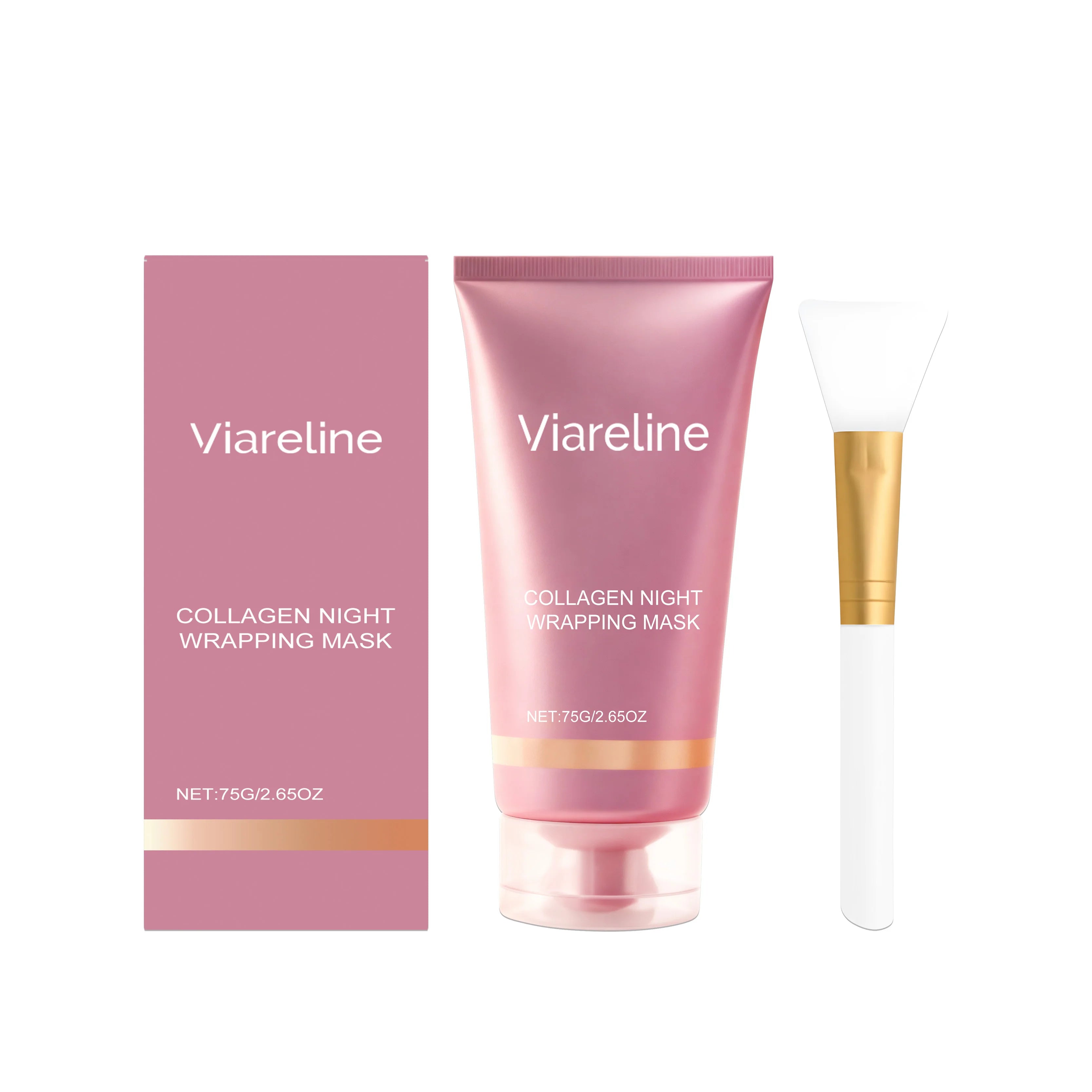 Viareline Collagen Peel Off Facial Mask Removes Blackheads Deeply Moisturizes Shrinks Pores Smoothes Fine Lines Brightens Skin Oasis Select 75g boxed