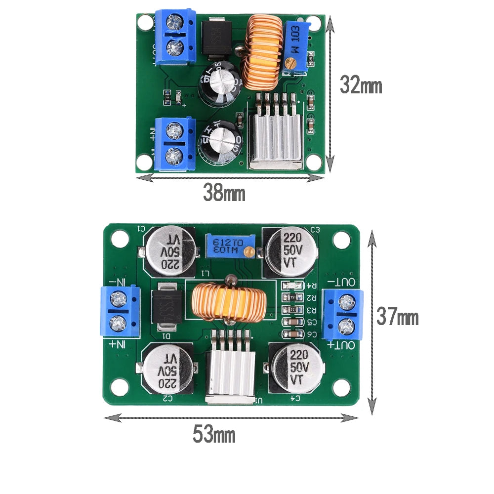 DC-DC 4-38V To 1.25-36V 5A 75W Adjustable Buck Power Module High-power Step-down Voltage Regulator Board With Heat Sink Oasis Select