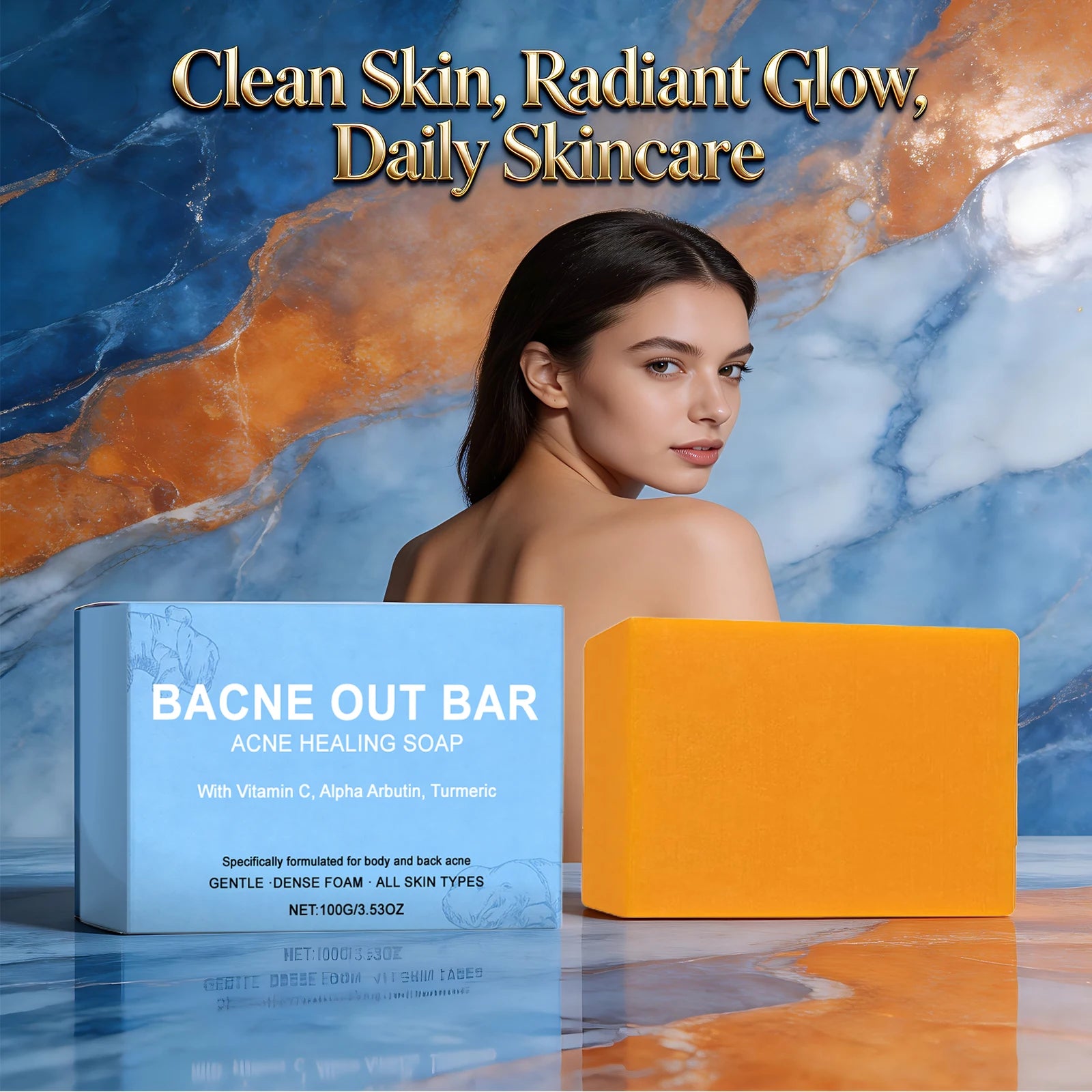 Vitamin C Cleansing Soap with Turmeric Moisturizing & Softening Oil Control Brightens Skin Moisturizing Cleansing Essential Soap Oasis Select