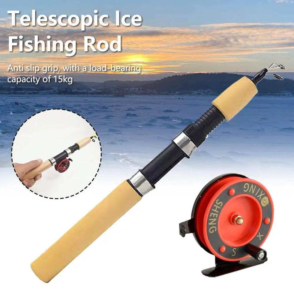 Telescopic Ice Fishing Rod with Sponge Foam Handle Lightweight Pole for Trout Walleye Perch Winter Ice Fishing Outdoor Fishing Oasis Select