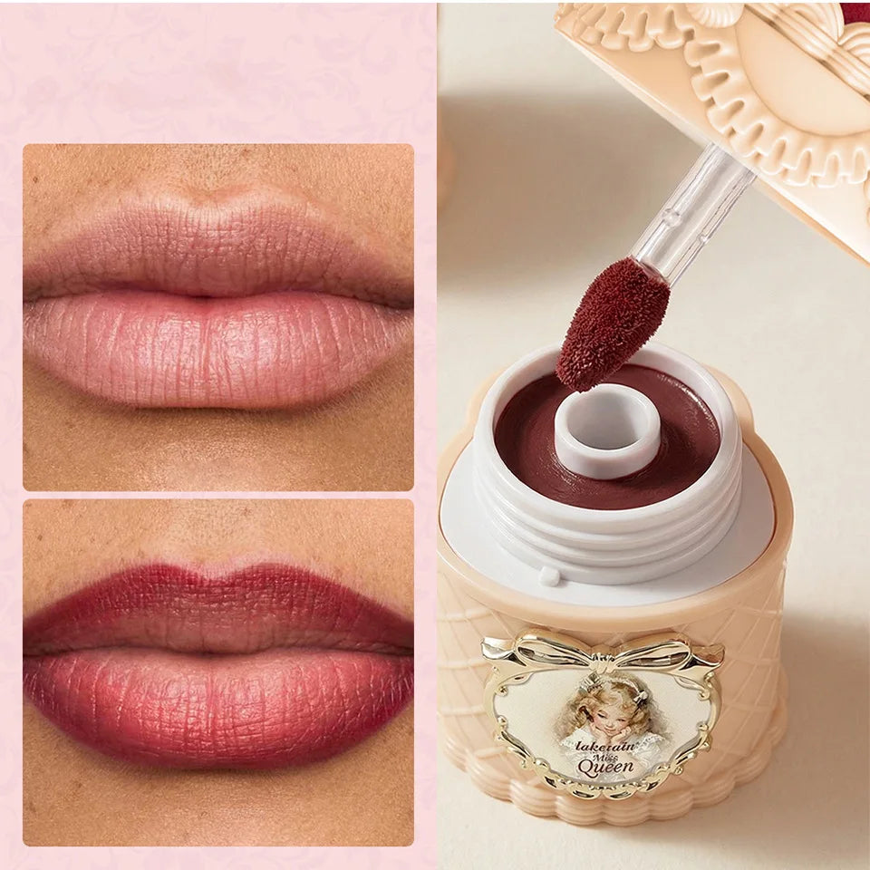 5ml Strawberry Cake Matte Lip Mud, Velvet Matte Lipstick, Retro High Pigment Soft Focus Lip Gloss Oasis Select