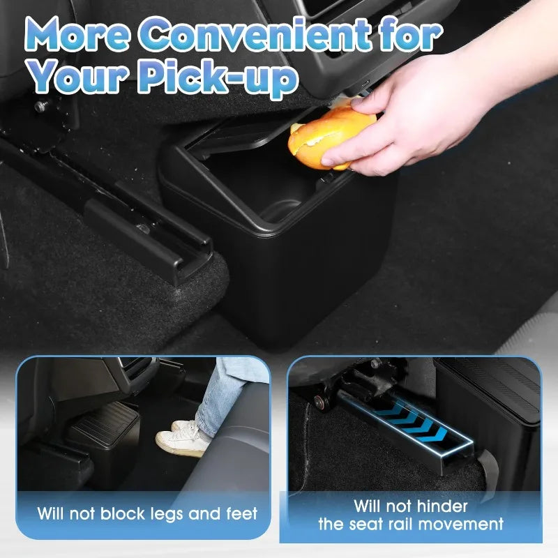 For Tesla Model Y Juniper 2025 Easy Clean Detachable Rear Seat Trash Can Rear Middle Garbage Bin Under Seat Storage Box Tray Oasis Select