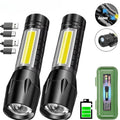 KDULIT COB+LED Zoomable Flashlight | USB Rechargeable Torch