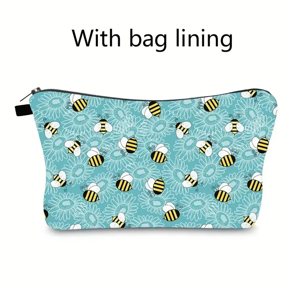 Sunflower Bee Cosmetic & Pencil Bag – Travel Organiser Pouch Cosmetic Organiser Bag Oasis Select SZ287-5
