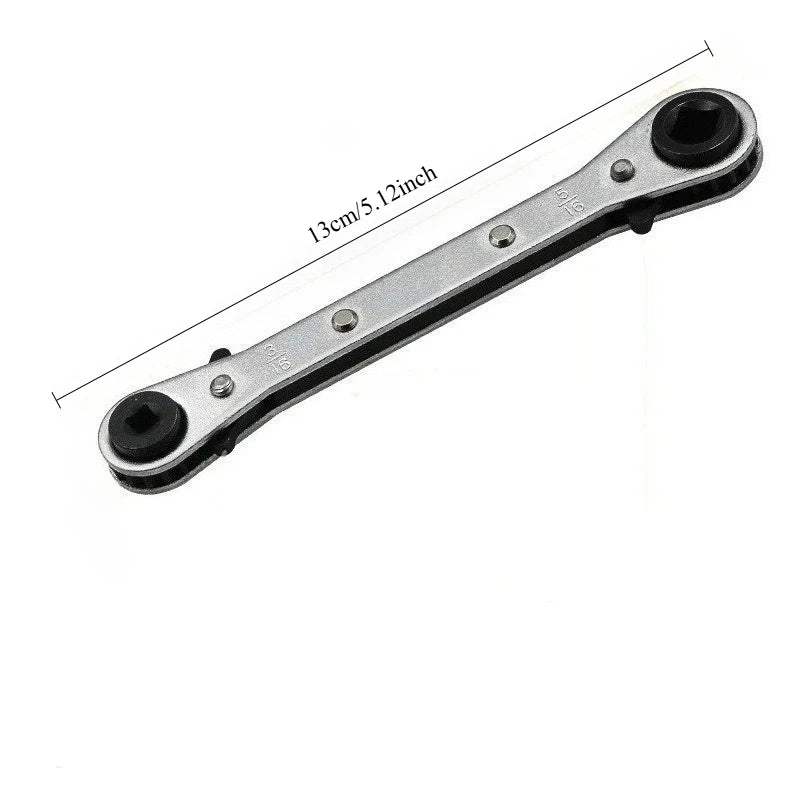 4-in-1 Refrigeration Ratchet Wrench 1/4 3/8 3/16 5/16Inch Port Valve HVAC Tool CS for Use on Compressors with Access Valves Oasis Select 1Pcs