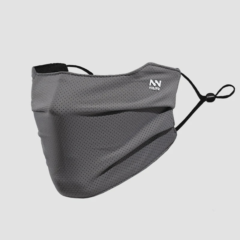 Sun Protection Face Mask For Men Reusable Breathable UV Face Shield Solid Color Washable Face Mask Summer Cycling Face Mask Oasis Select Gray