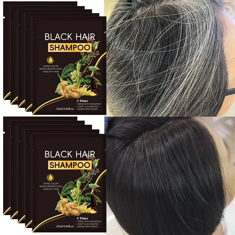 Bag of 3-in-1 Instant Hair Color Shampoo, DIY Hair Color Herbal Color Treatment, 25ml Hair Color Sachet Oasis Select