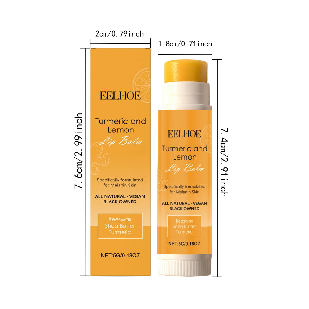 Turmeric Lemon Lip Balm Brightening Moisturizing Softens Lip Skin Protective Lip Care Cream for Dry Chapped Lips Daily Hydrating Oasis Select 5g Boxed