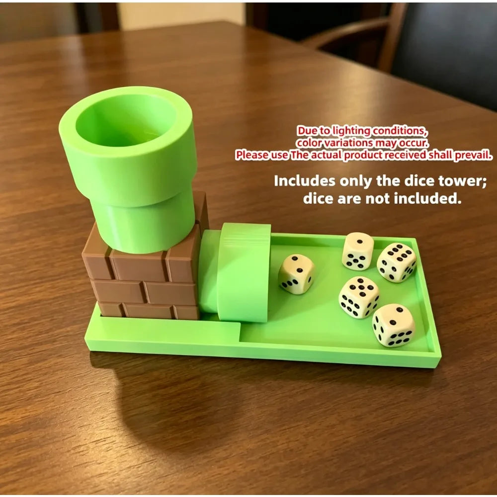 3D Printed Dice Rolling Tower Practical Table Game Prop Decorative Dice Holder for Board Party Drinking Games No Dice Included Oasis Select