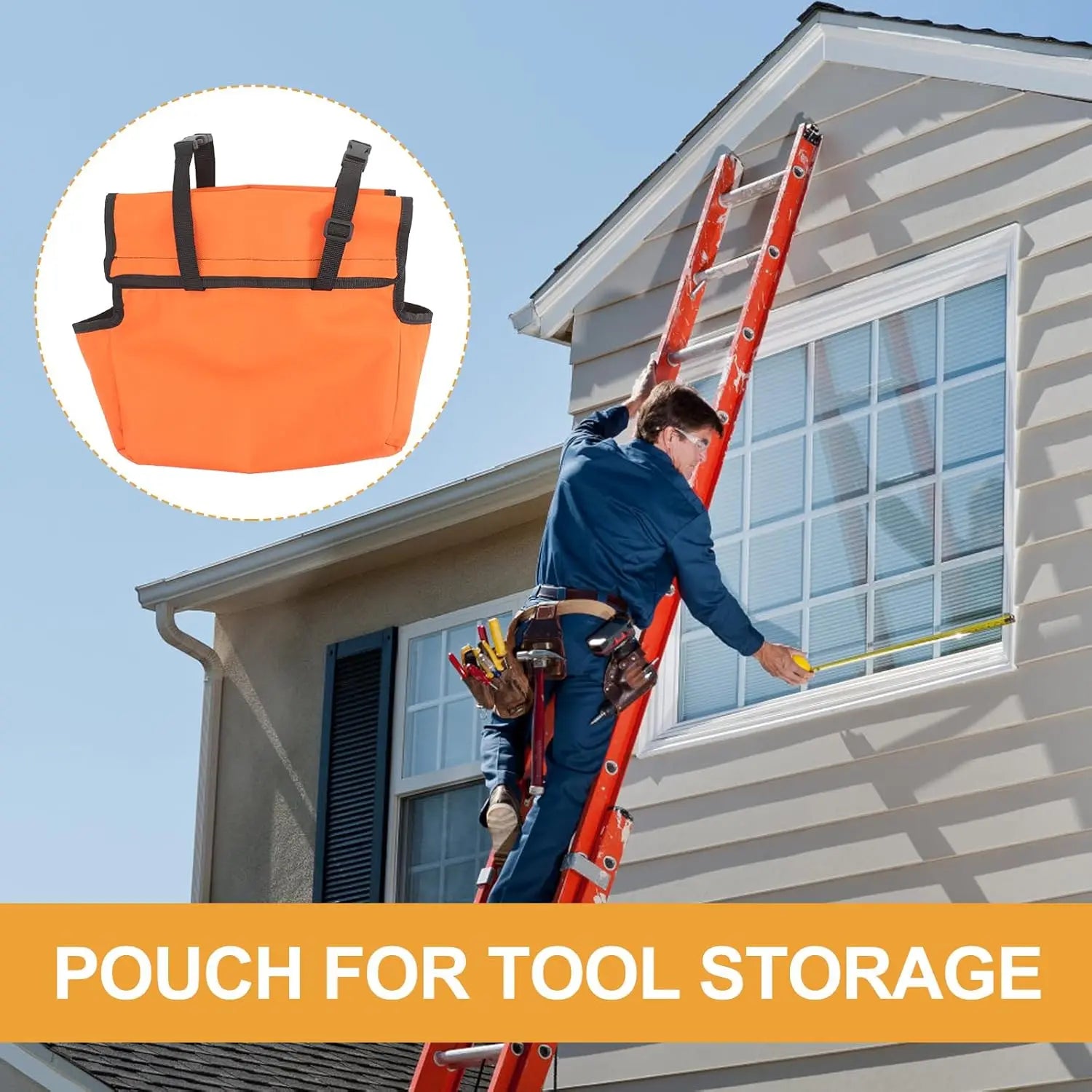 2/4 PCS Ladder Tool Caddy for Scissor Ladder Heavy-Duty Hands-Free Storage Pouch with Secure Mount for Electricians Carpenters Oasis Select