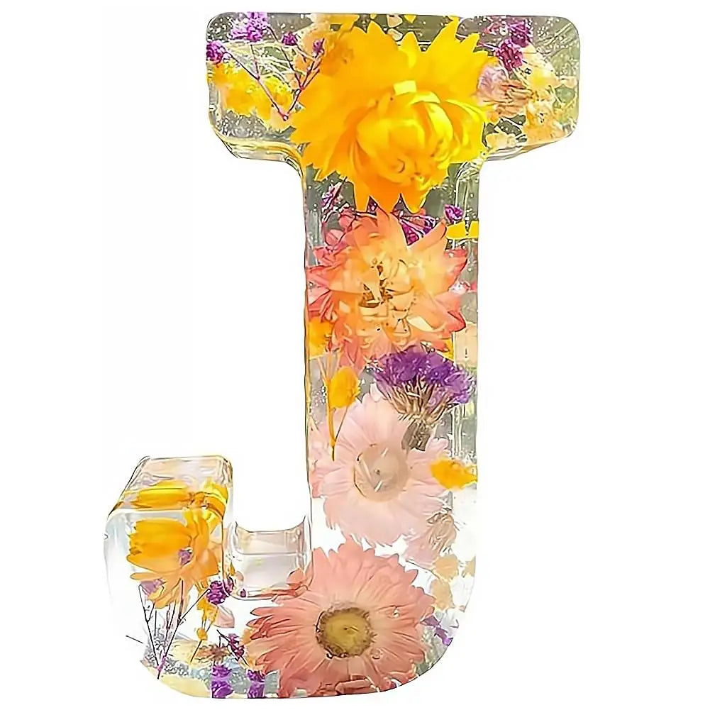 Floral Resin LED Letter Light – Dried Flower Night Lamp
