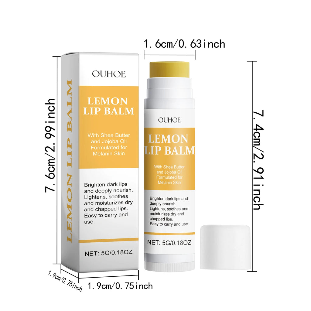 5G Lemon Lip Balm Deep Moisturizing Nourishing Anti-chapping Improve Dryness Brightening Dark Lip Protective Lip Care Balm Oasis Select