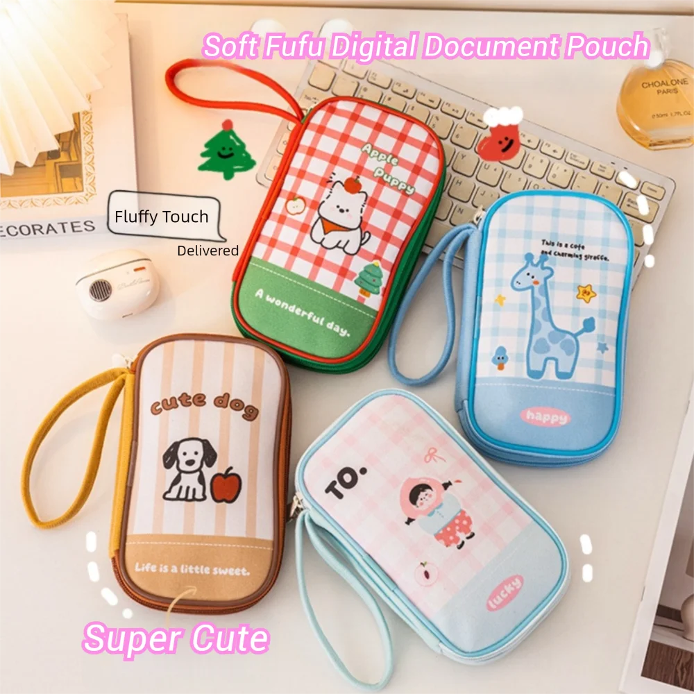 Cartoon Passport Holder Embroidery Waterproof ID Card Storage Bag Multi-layer Large Capacity Documents Passport Organizer Oasis Select