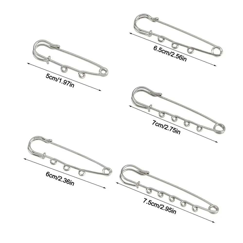 Silver Safety Brooch Pins Multi Holes Connectors DIY Charms Brooch With Holes Findings Accessories Shawl Adjuster Oasis Select