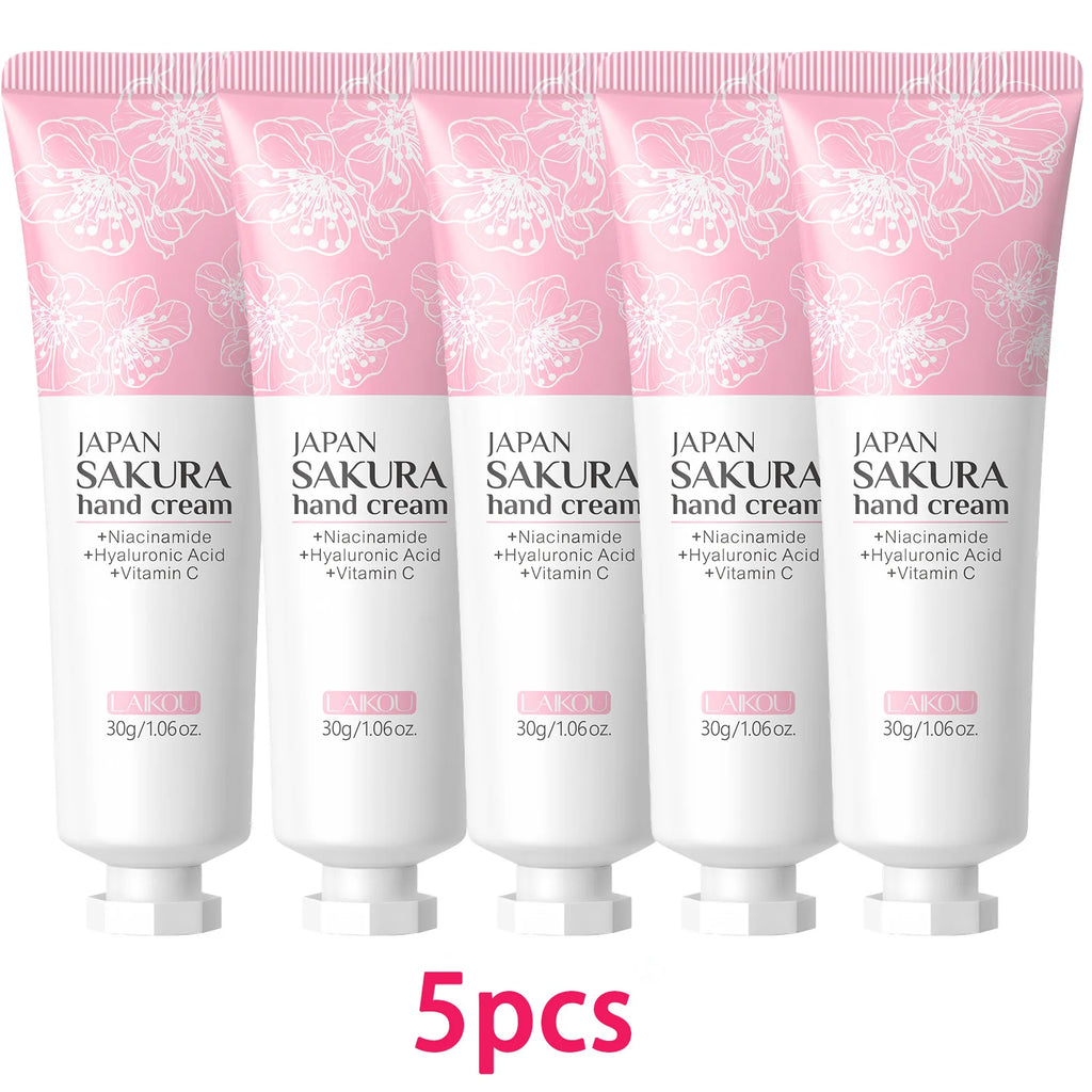 LAIKOU Sakura Hand Cream – Moisturizing & Whitening 30g Hand Cream Oasis Select 5pcs