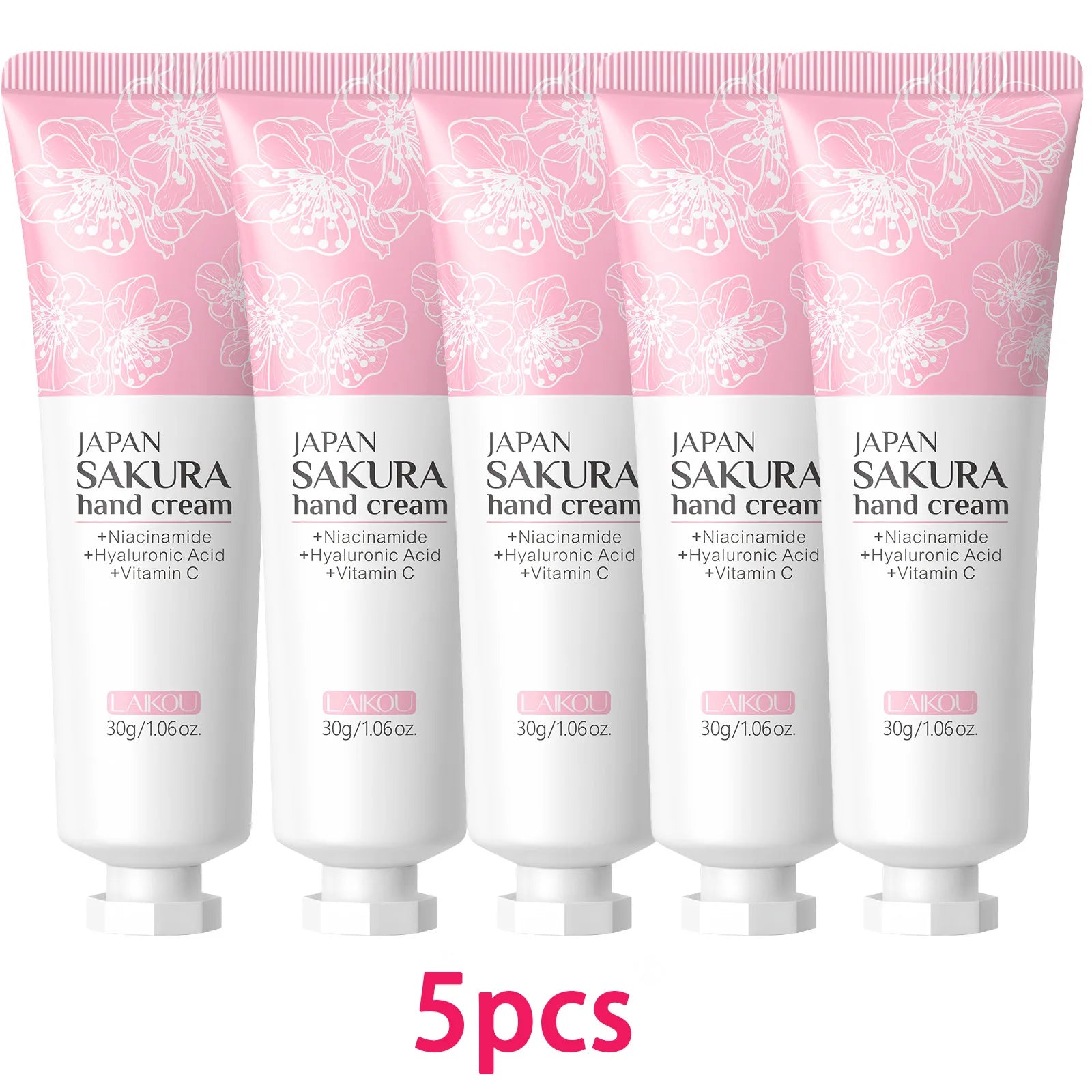 LAIKOU Sakura Hand Cream – Moisturizing & Whitening 30g Hand Cream Oasis Select 5pcs