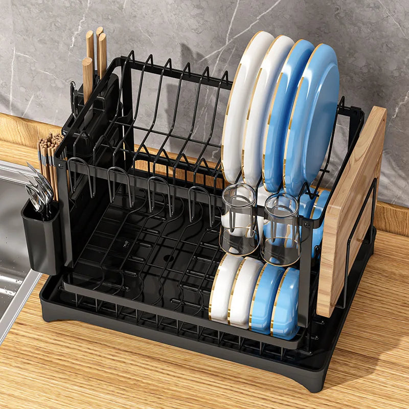 Kitchen Bowl Rack Drain Rack Household Shelf Multifunctional Dishes Storage Box Cupboard Oasis Select