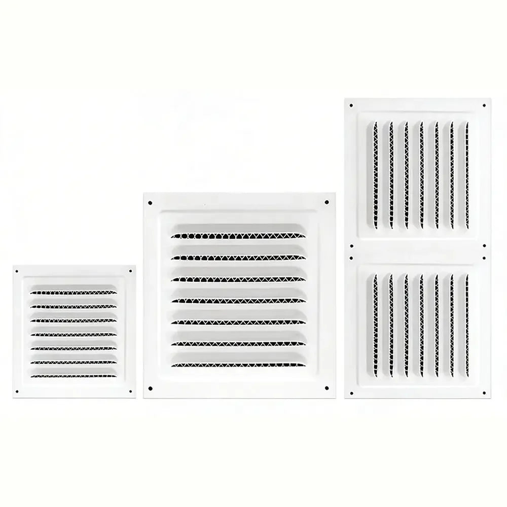 Stainless Steel Metal Vent Cover Built-in Insect Screen White Black Louver Air Vents Grille Square Grille Cover Oasis Select