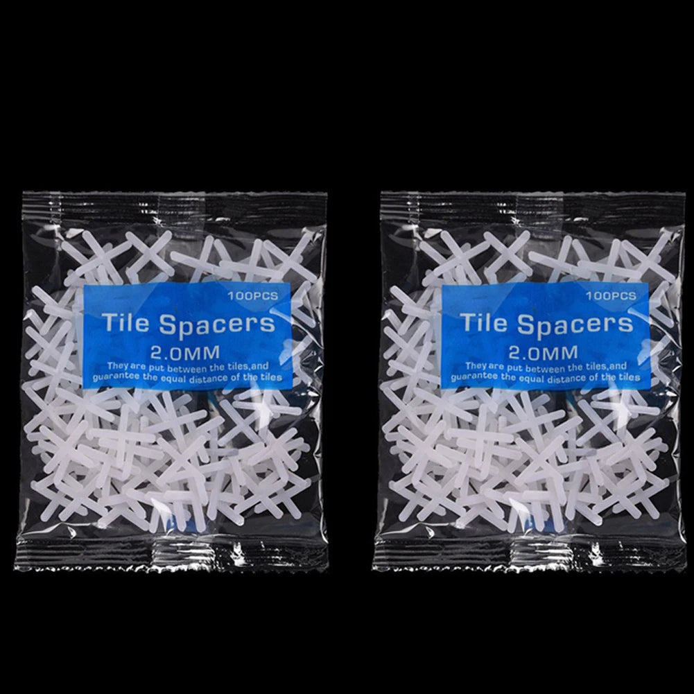 200pcs 1/1.5/2/2.5/3mm Cross Ceramic Tile Leveling System Clips Tile Spacer Ceramic Floor Wall Laying Construction Tool Oasis Select 2.0mm