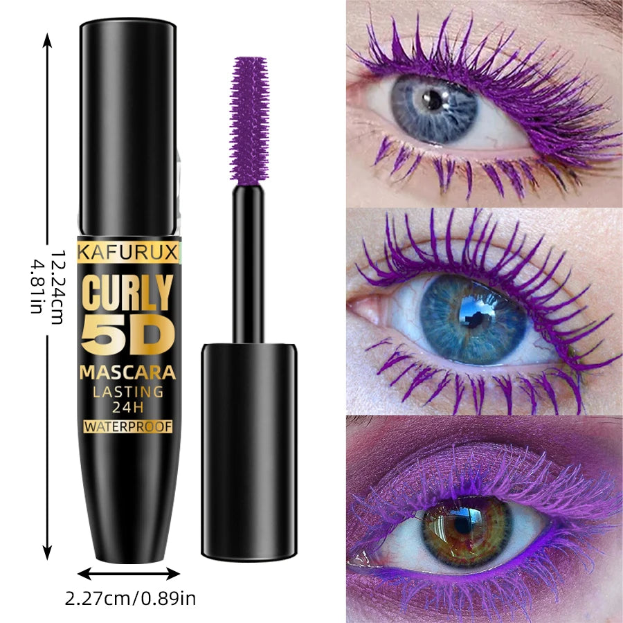 KAFURUX 5D Waterproof Mascara – Volume, Curl & 9 Colors