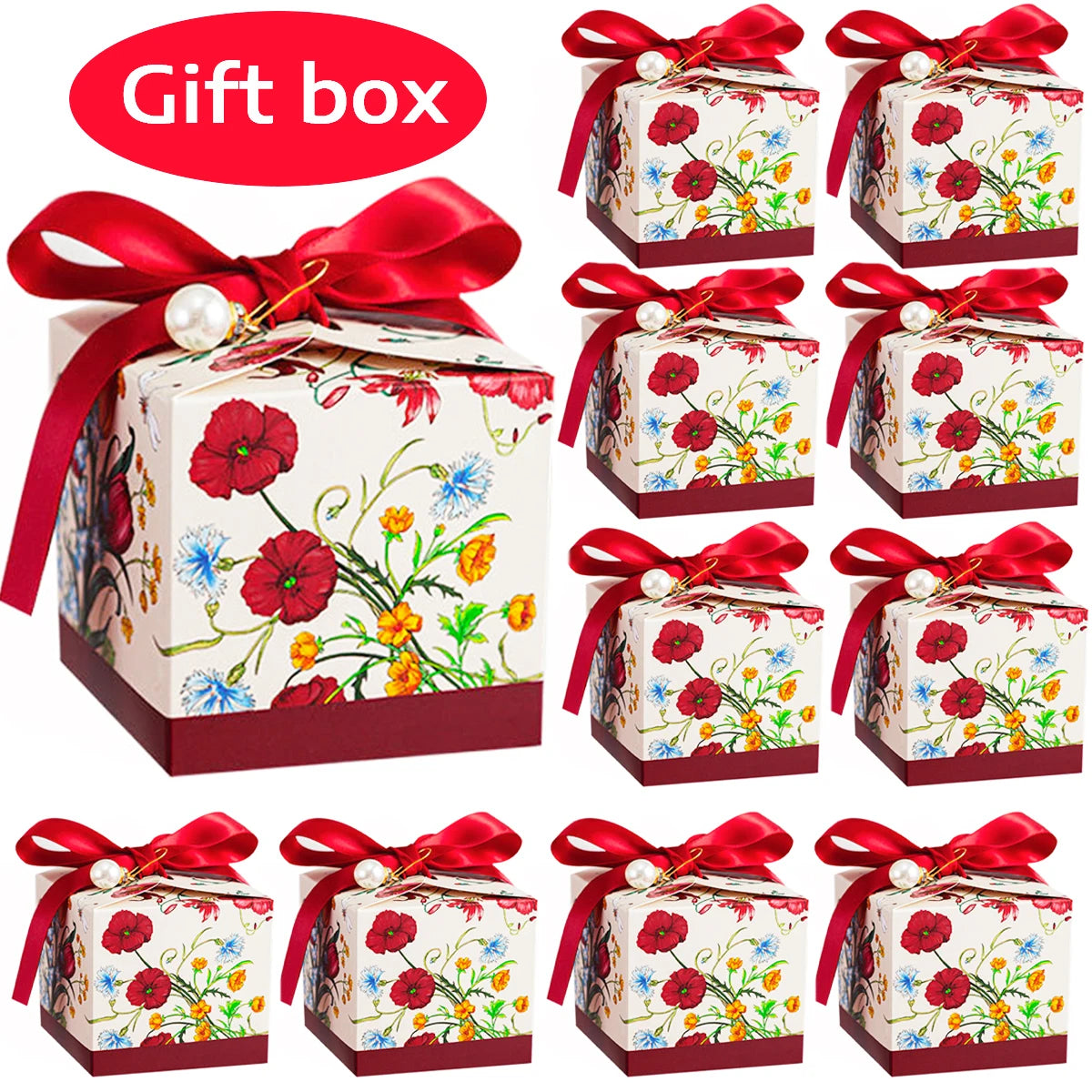 24/12pcs, Deluxe Flower Candy Box, Wedding Candy Box, 2.75x2.75in, Chocolate, Engagement, Party, Party, Christmas Halloween Oasis Select