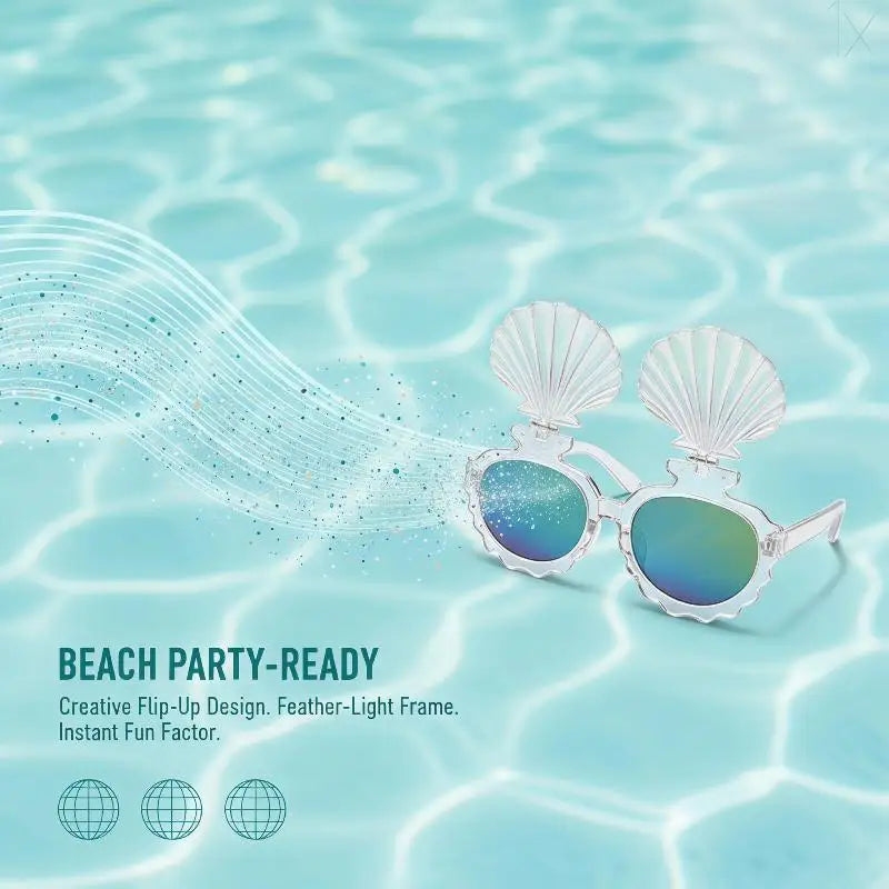 Creative Shell Sunglasses Summer Hawaii Party Glasses Beach Party Decorations Fun Photo Props Oasis Select Default Title
