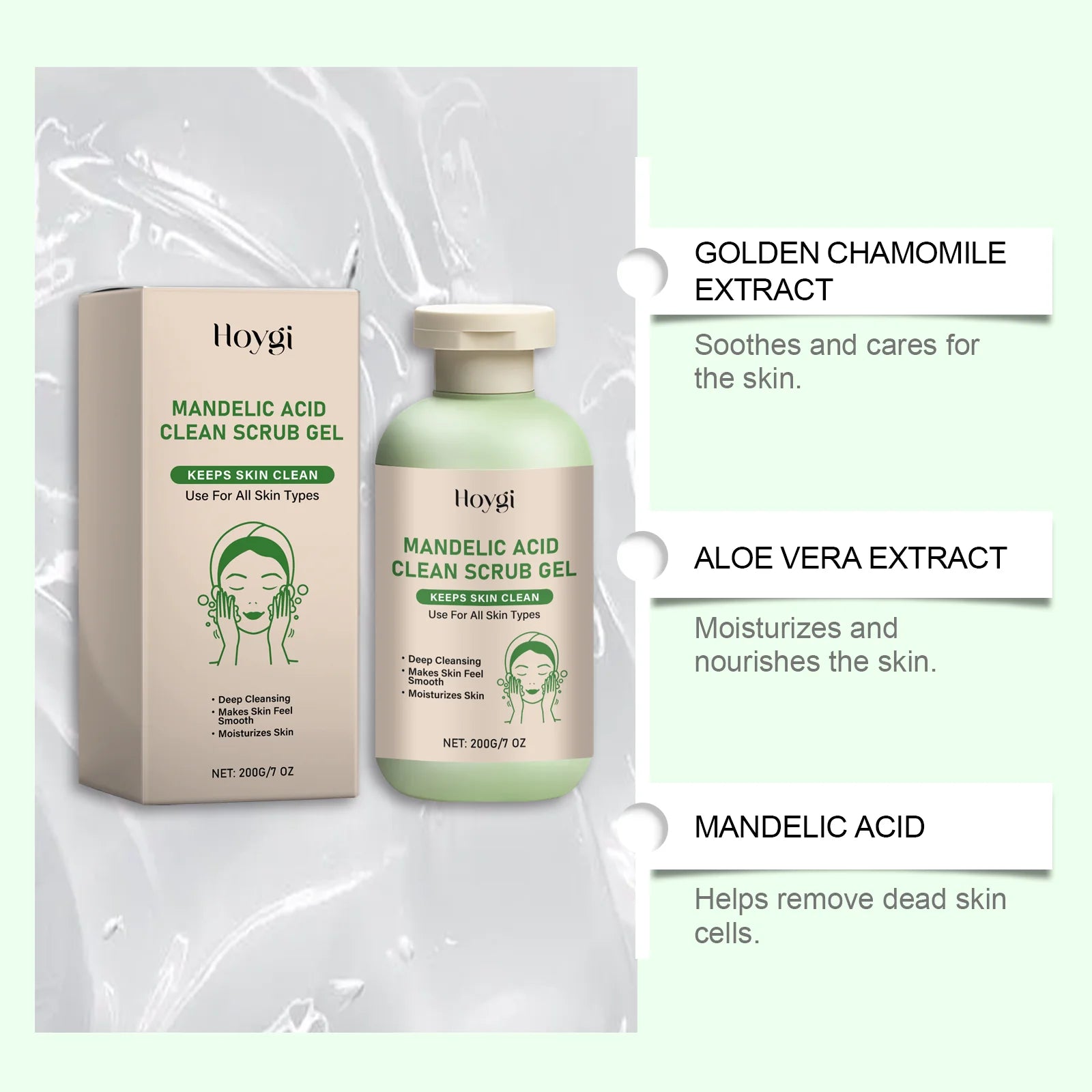 Body Exfoliating Gel, Deeply Cleanses & Moisturizes, Gently Removes Dead Skin, Clears Pores For Smoother Skin Oasis Select