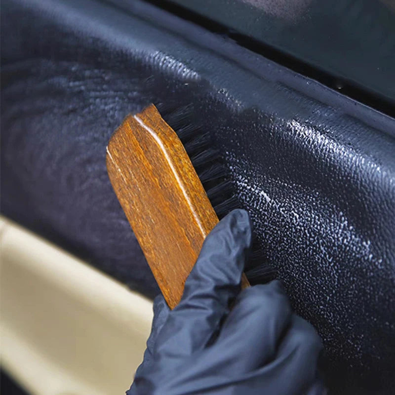 1PC Handle Dashboard Details Polishing And Cleaning Brush Horse Hair Wood Brush Leather Shoe Care And Cleaning Shoe Brush Oasis Select