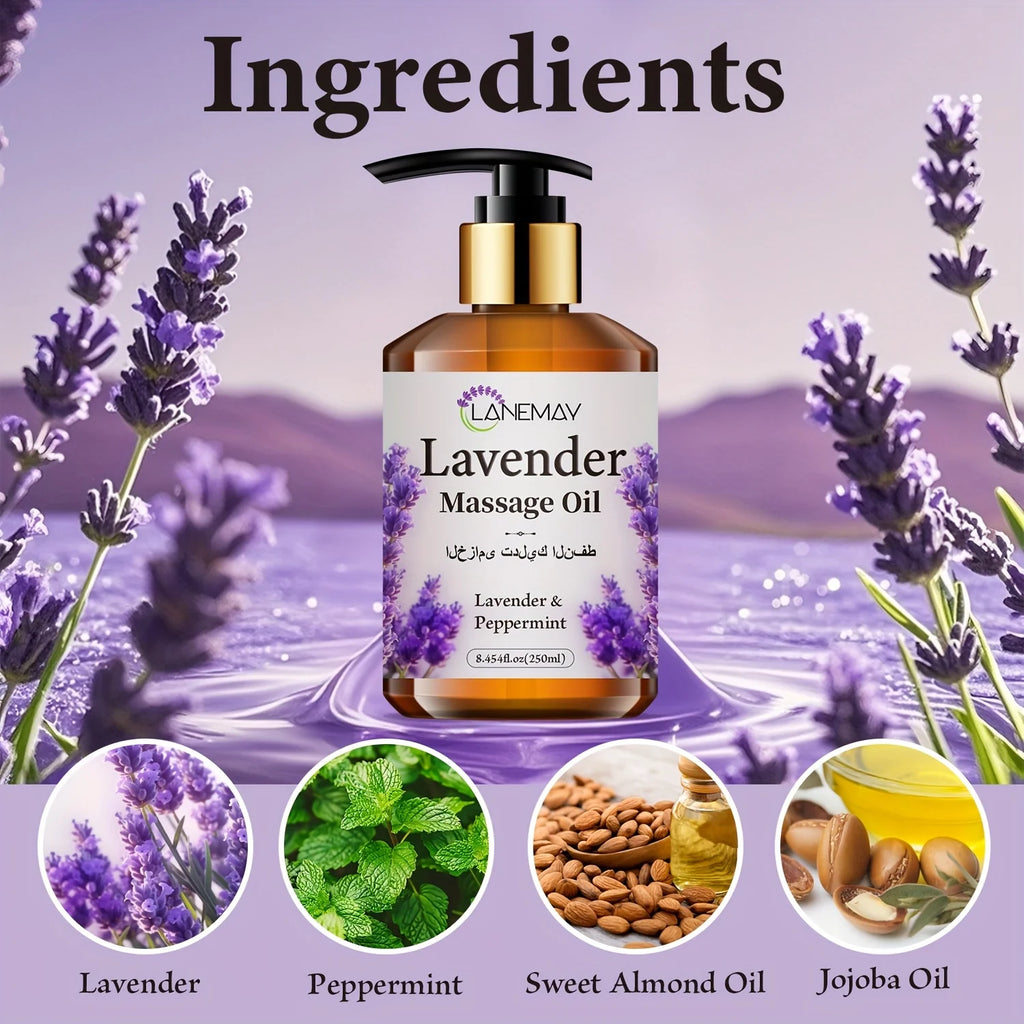 Lavender & Cooling Mint Massage Oil – Paraben-Free 250ml Body Massage Oil Oasis Select