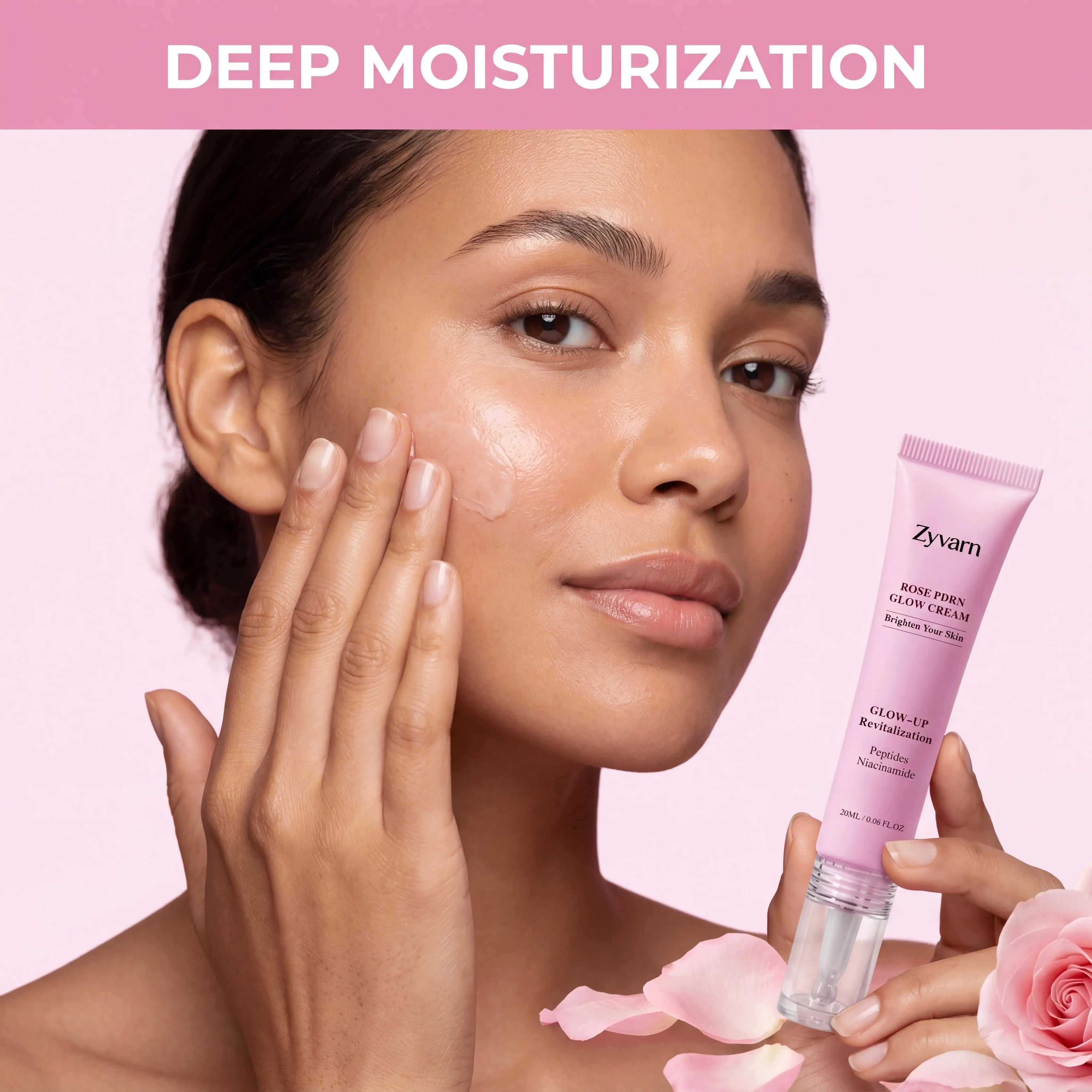 Pure Rose PDRN Glow Boost Cream Rejuvenating Long-lasting Hydration for Natural Radiant Skin Nicotinamide & Peptide Facial Cream Oasis Select