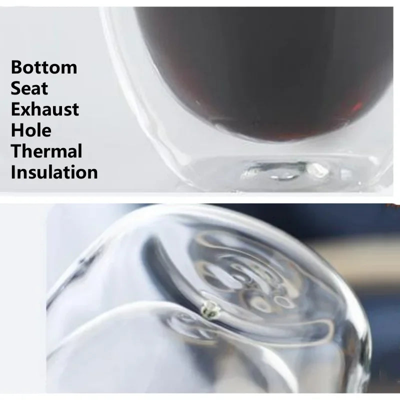 250-450ml Double Wall Glass Cup Round Style Solid Color Beer Milk Coffee Heat Resistant Water Cups Transparent Mug Glass Mug Oasis Select