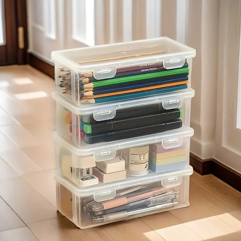 Clear Plastic Storage Boxes with Hinged Lids – 12L, 1–4 Pack