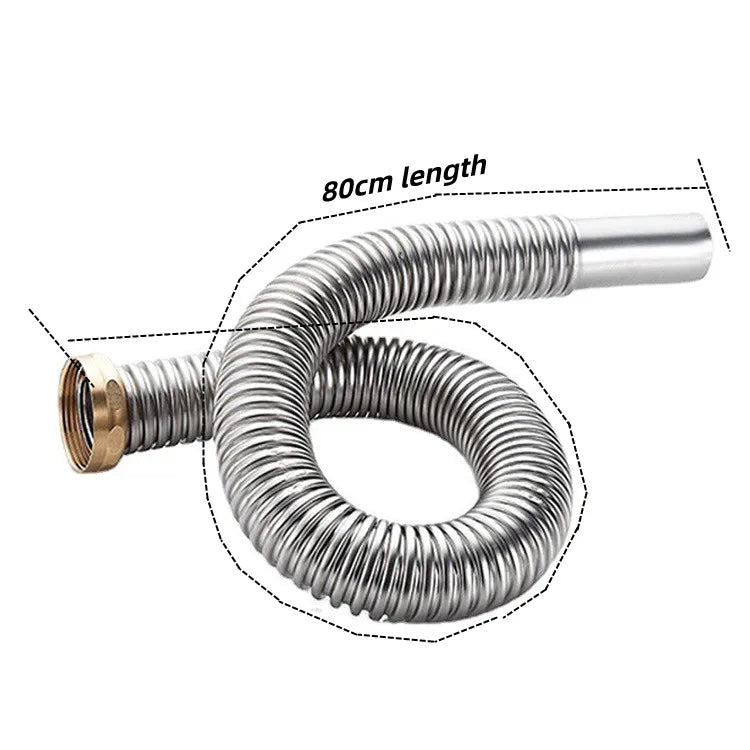 Kitchen Stainless Steel Sink Drain Filter Single Tank Drain Pipe Deodorant Wash Basin Sewer Universal Drainer Bathroom Parts Oasis Select Stainless Steel pipe