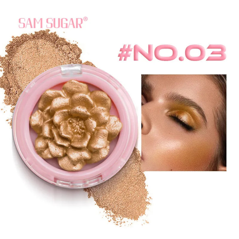 SAM SUGAR 3D Rose Highlighter Palette – Bronzer & Shimmer