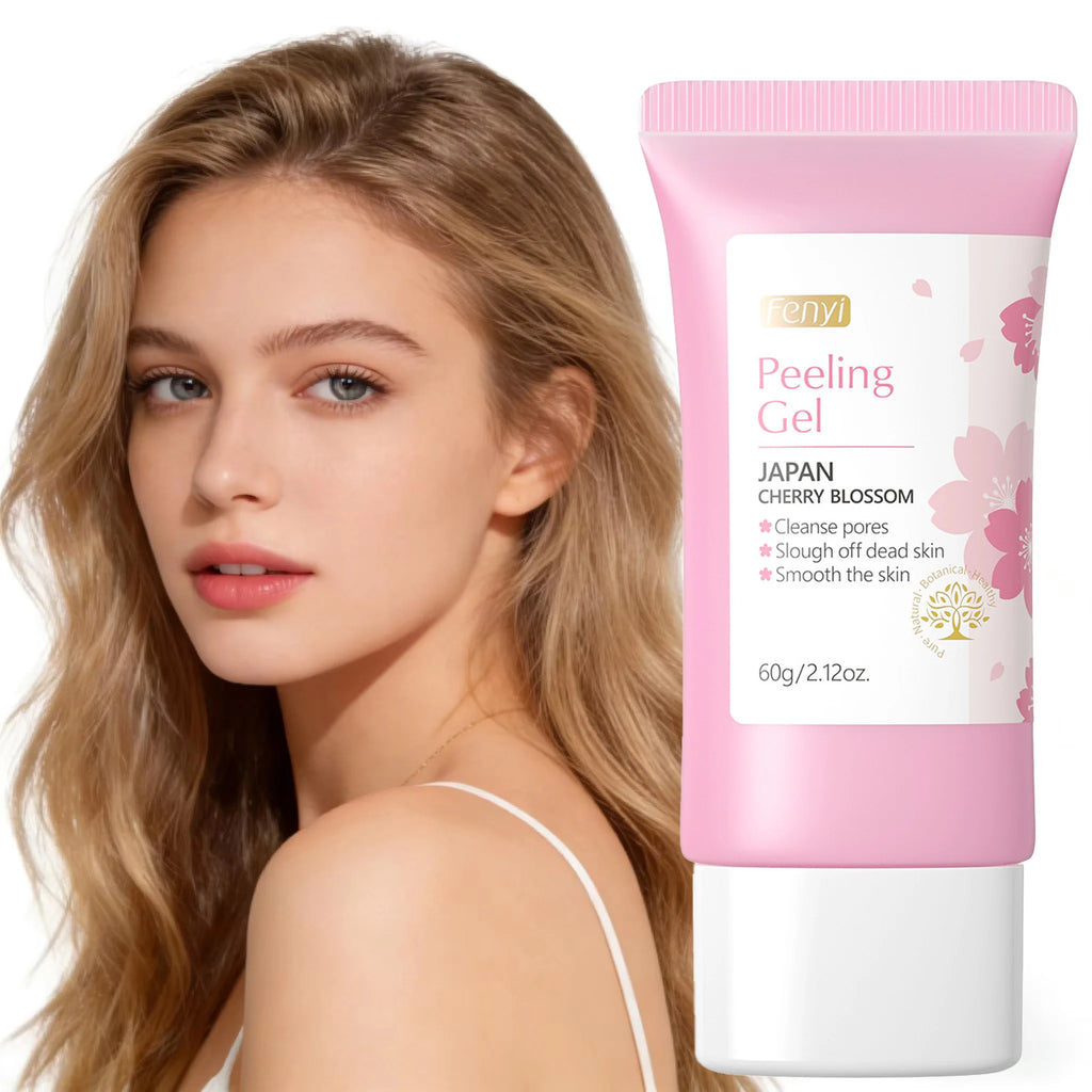 Sakura Gentle Exfoliating Gel Face & Body Scrub Deep Clean Pores Blackhead Remover Smooth Brightening Skin 60g Oasis Select