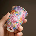 Chinese Style Enamel Ceramic Master Cup Single Cup Women's Tea Set Tea Cup Personal Tea Ceremony Cup Oasis Select Fragrance Cup 80ml