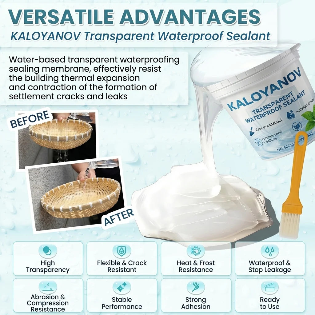 Transparent Waterproof Sealant with Brush Invisible Anti-Leak Agent Repair Coating Glue for Bathroom Roof Wall Window Tile Paste Oasis Select