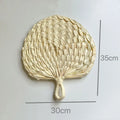 Chinese Style Handmade Fan Retro Natural Bamboo Braided Fan New Summer Cooling Hand Fan Art Crafts Woven Fan Home Decorations Oasis Select Large round handle