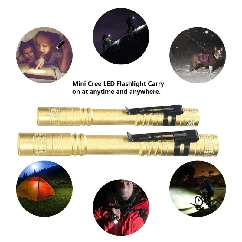 KDULIT Mini LED Flashlight Portable Pen Light Using AAA Battery Small Torch Outdoor Medical Emergency Lighting Lantern Oasis Select