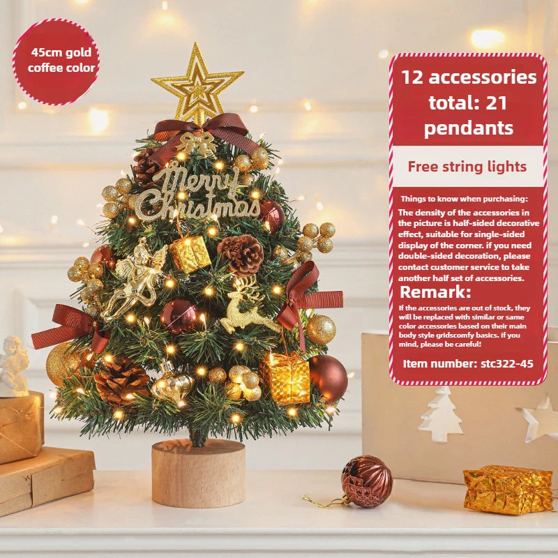 New Christmas Tree Home Small Desktop Ornament Diy Material Packaging Decoration Christmas Decoration Mini Christmas Tree Oasis Select 45cm B Look at the picture